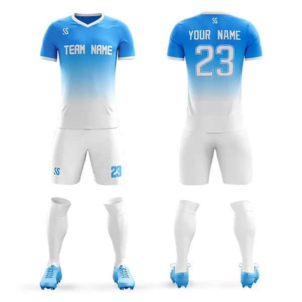 kf-H6f635d0e49ed400d92d82feff99af853l Custom Soccer Jersey Set Printed Team Name/Number Add Logo Fashion Outdoor Sports Short Sleeve Tee Shorts Suit Men/Lady/Youth