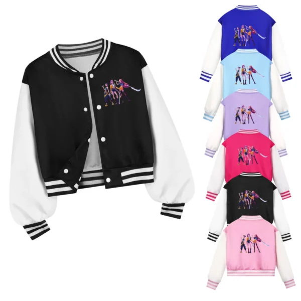 kf-S0e2088dd776a4d68b6367875c07143dbk Baseball Jersey Cartoon New Casual Jacket Two-color Splicing Suitable for Spring and Autumn