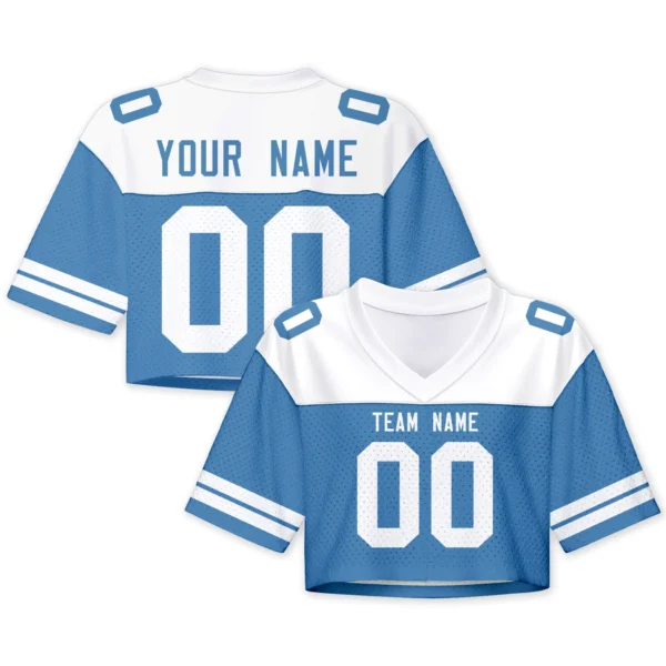 Custom American Football Crop Jersey Personalized Football Jerseys with Team Name Number Logo Women Cheerleading Football Shirt