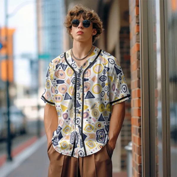 kf-S3ae40faec4e44e54a8e09a8e95f47046H Men Baseball Jersey Geometric Abstract Art Printed Streetwear Trendy Minimalist Vintage Street Style Breathable Unisex Outfits