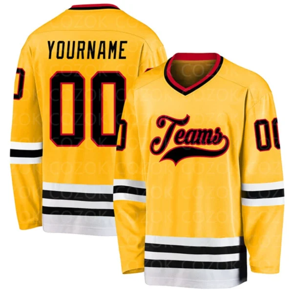 kf-S3b9a55812be0475098693938fd0f297ao Custom Yellow Black Hockey 3D Print You Name Number Men Women Ice Hockey Jersey Competition Training Jerseys