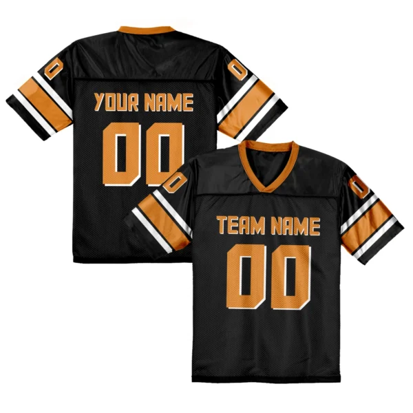 Custom American Football Jersey Orange Personalized Football Shirt with Printed Team Name Number Fans Gift for Men Women Youth