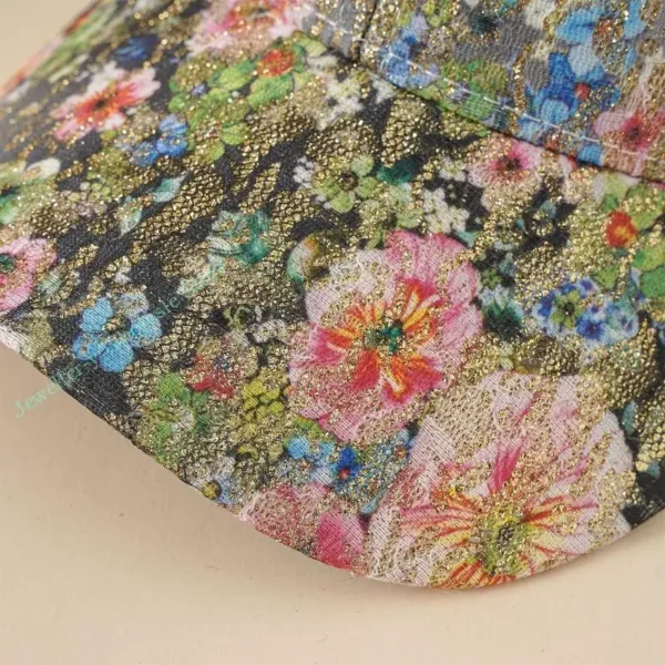 kf-S9060435812784a6e9dc84b45bb4d9477m R7UF Trendy Floral Printed Baseball Embroidery for Snapback Hat Adjustable Sport Unisex Headwear for Outdoor Daily We