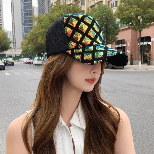Women's Fashion Ponytail Cap Baseball Cap Street Casual Duck Tongue Cap Sunscreen Sun Hat Breathable Rebound Hat