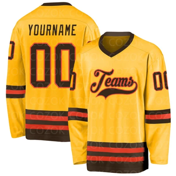 kf-Scc46f557ca484c9bb5983509333f8c51D Custom Yellow Black Hockey 3D Print You Name Number Men Women Ice Hockey Jersey Competition Training Jerseys