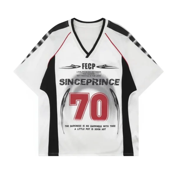 kf-Sd0ba6cb869244bf5a79ac604726e1346o European and American Street Fashion Brands Loose Fit for Couples American Retro Sports Jerseys Short Sleeved Football Jerseys